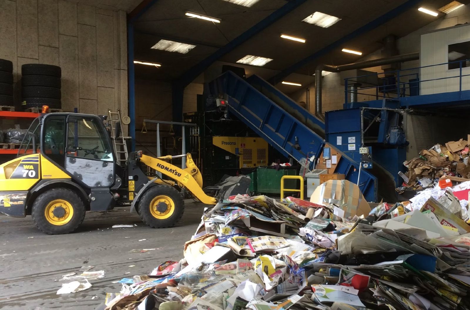 A paper recycling facility visited by the food team
