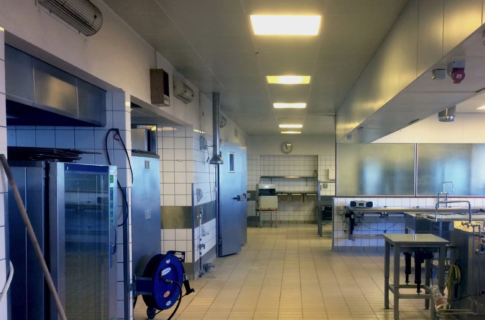 The empty industrial kitchen before the festival